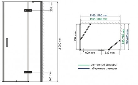 WasserKRAFT Aller 10H06R Душевой угол 120x80