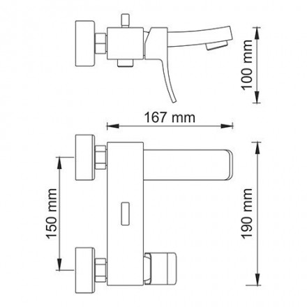 Wasserkraft Exter 1601 Смеситель для ванны с коротким изливом