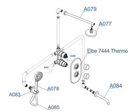 Wasserkraft A177477 Thermo душевой комплект для ванны