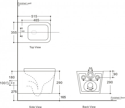Aquanet Tavr 2.0 W LX-1907 Rimless Унитаз подвесной