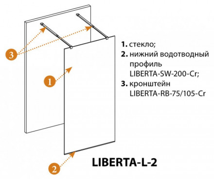 Cezares LIBERTA-L-2 140 душевая перегородка стекло прозрачное