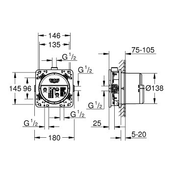 Grohe SmartControl 35600000 Скрытая часть для смесителя