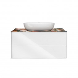 Kerama Marazzi Plaza Modern 100 тумба подвесная с ящиками, белая глянцевая