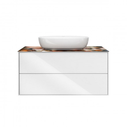 Kerama Marazzi Plaza Modern 100 тумба подвесная с ящиками, белая глянцевая