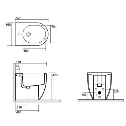 KERASAN Flo А0002321179 биде приставное белый