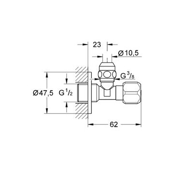 Grohe 2201700M Вентиль запорный угловой 3/8