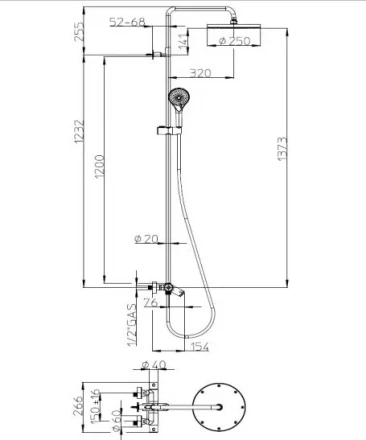 BOSSINI ELIOS L10402.1.030 Душевая стойка
