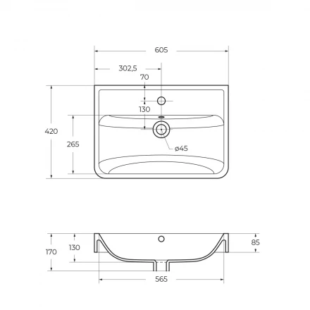 BelBagno MARINO-600-2C-PIA-BL-P тумба с раковиной напольная