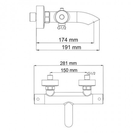 Wasserkraft Berkel 4811 Thermo Термостатический смеситель для ванны
