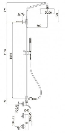 Bossini Zoe L02108 Душевая стойка
