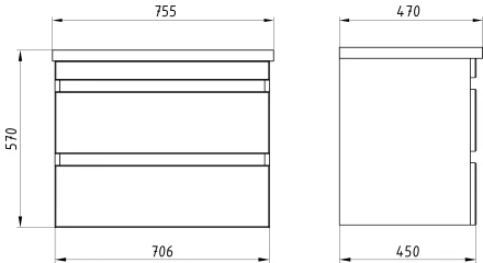 ASB-Mebel Лира 75 тумба под раковину