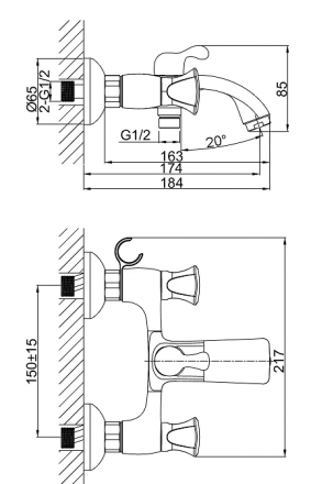 D&amp;K Hessen Grimm DA1383201 Смеситель для ванны