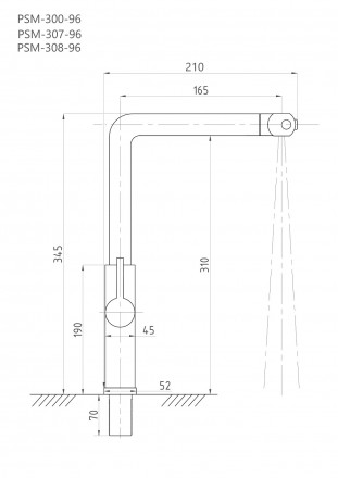 ПрофСан STEEL PSM-300-96 смеситель для кухни