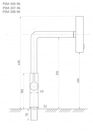 ПрофСан STEEL PSM-300-96 смеситель для кухни