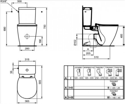Ideal Standard Connect E042901 AquaBlade Напольный унитаз (чаша)