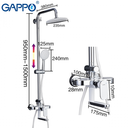 Gappo G2419-8 душевая стойка