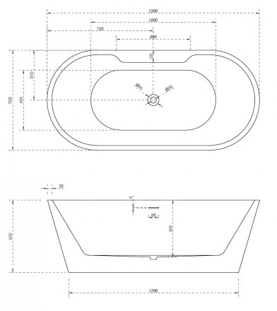 Abber AB9299-1.5 Акриловая ванна 150x70