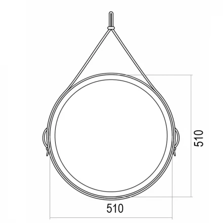 Azario Капитан D510 LED-00002331 Зеркало c подсветкой и диммером коричневая кожа