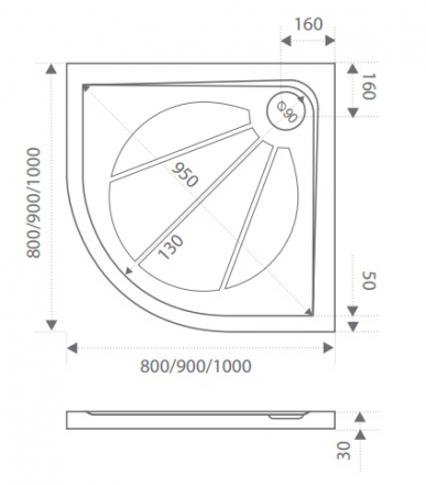 Good Door Эклипс 90x90 душевой поддон