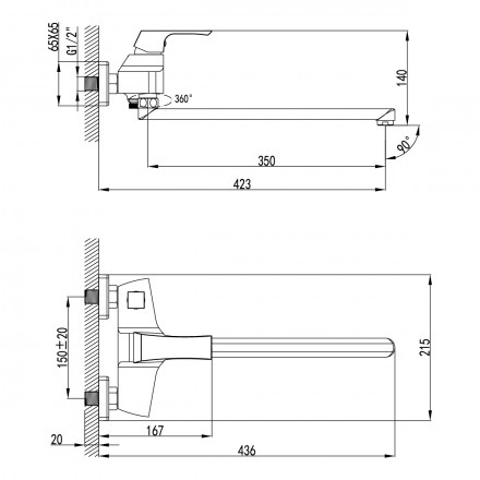 Lemark Unit LM4517C смеситель для ванны