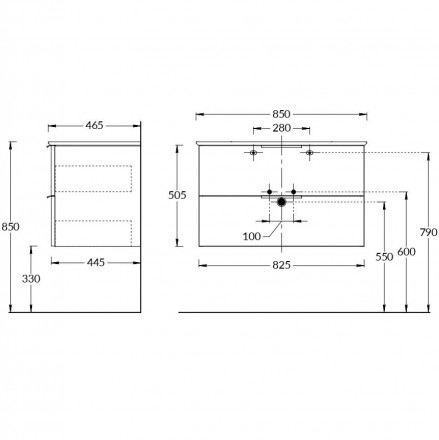 Kerama Marazzi Piano 85 тумба подвесная с ящиками, дымчатый вяз
