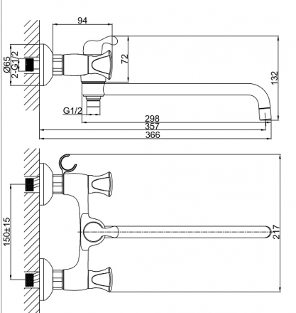 D&amp;K Hessen Grimm DA1383301 Смеситель для ванны