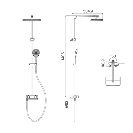 IDDIS Slide SLIBLBTi06 Push Control душевая стойка