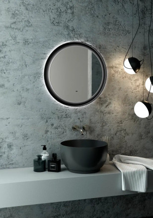 Континент Planet black Led D 600 зеркало с бесконтактным сенсором