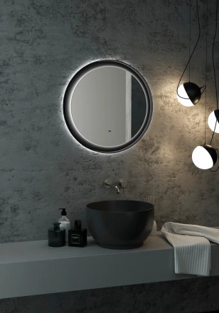 Континент Planet black Led D 600 зеркало с бесконтактным сенсором