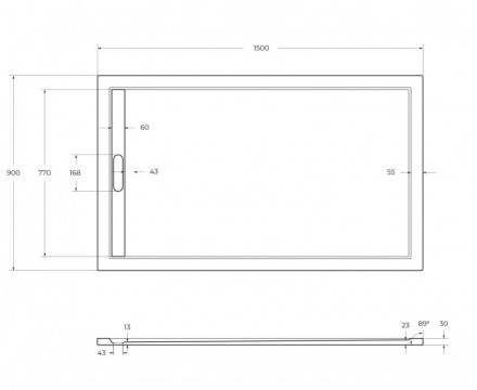 CEZARES TRAY-AS-AH-150/90-30-W поддон из искусственного мрамора