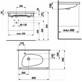 Laufen Palomba 8.1480.4.000.104.1 раковина 80x50 см