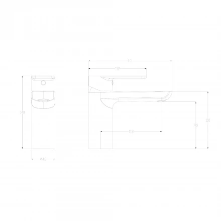 Wonzon &amp; Woghand Line WW-A40732-CR Смеситель для раковины черный матовый