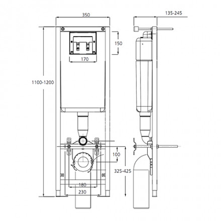 Ideal Standard W3710AA Инсталляция для подвесного унитаза