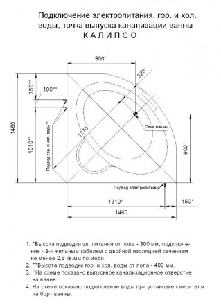 Aquatek Калипсо 146x146 Акриловая ванна без гидромассажа