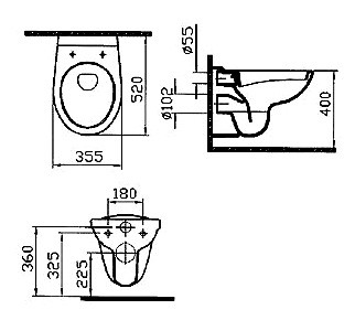 Vitra Normus 9773B003-7203 Унитаз подвесной в комплекте с инсталляцией (клавиша хром матовый)