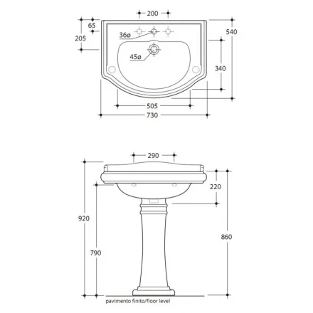 KERASAN Retro T0000108995 раковина белый