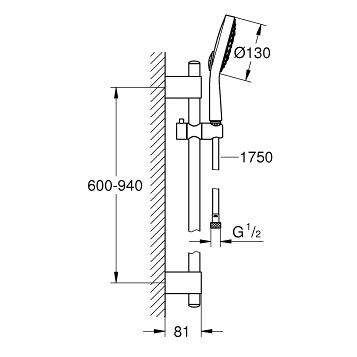 Grohe Power and Soul 130 27734000 Душевой гарнитур