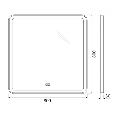 BelBagno SPC-MAR-800-800-LED-TCH-WARMЗеркало