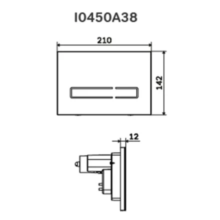 AM.PM I0450A38 Touchless Pro, клавиша для инсталляции сенсорная бесконтактная, стекло, черный