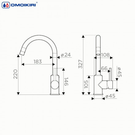 Omoikiri Shinagawa-BN 4994230 смеситель для кухни