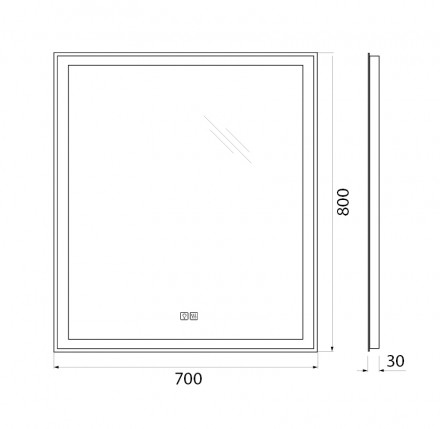 BelBagno SPC-GRT-700-800-LED-TCH-WARMЗеркало