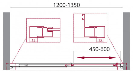 BelBagno UNIQUE-BF-1-120/135-P-Cr душевая дверь