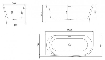 Belbagno BB410-1500 Акриловая ванна 150x78 левая