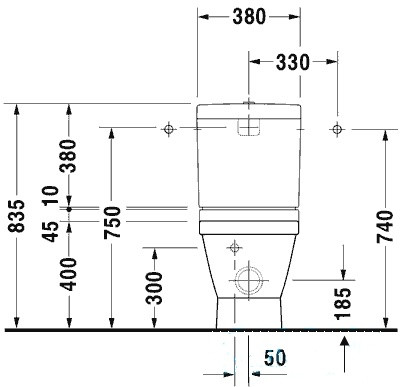 Duravit 2nd Floor 2106090000 Напольный унитаз под бачок (чаша)