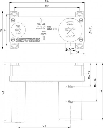 E.C.A 102166601C1EX Скрытая часть для смесителя