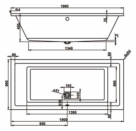 Vagnerplast Cavallo 190x90 акриловая ванна