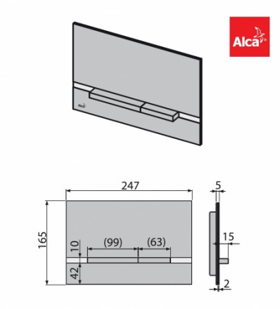 AlcaPlast Flat STRIPE-WHITE Клавиша смыва (Белый)