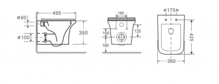 Cerutti NIVOLET Aria CT7779 Подвесной унитаз