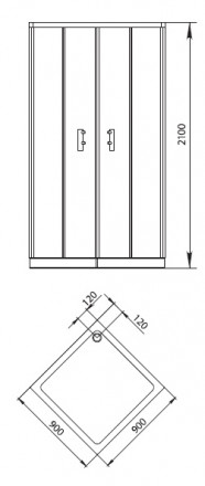 Aquanet Alfa Cube 909-12 Душевой уголок 90x90