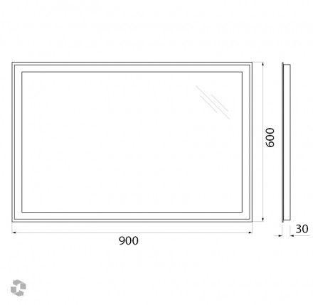BelBagno SPC-GRT-900-600-LED-BTN Зеркало